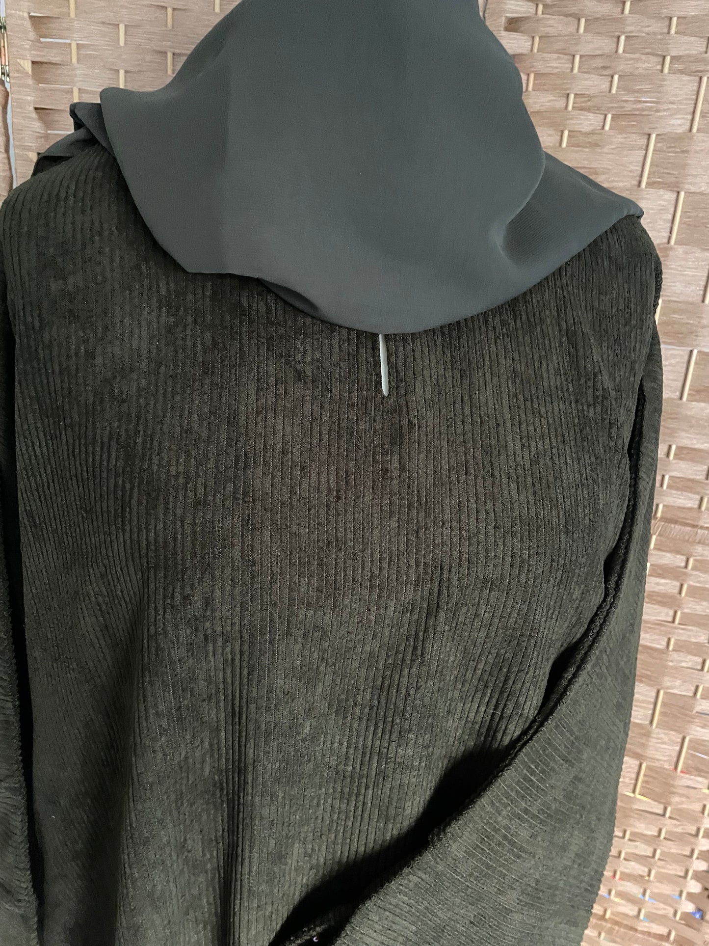 Corduroy Abaya -Olive Green