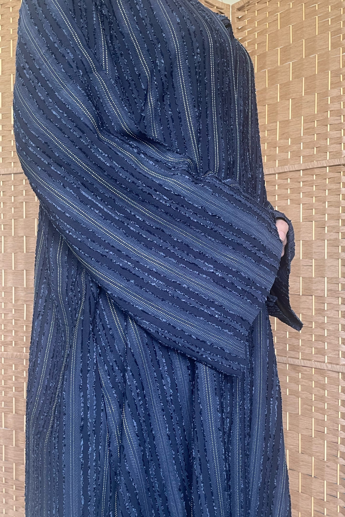 Hawa Abaya - Open Blue abaya with buttons and matching scarf