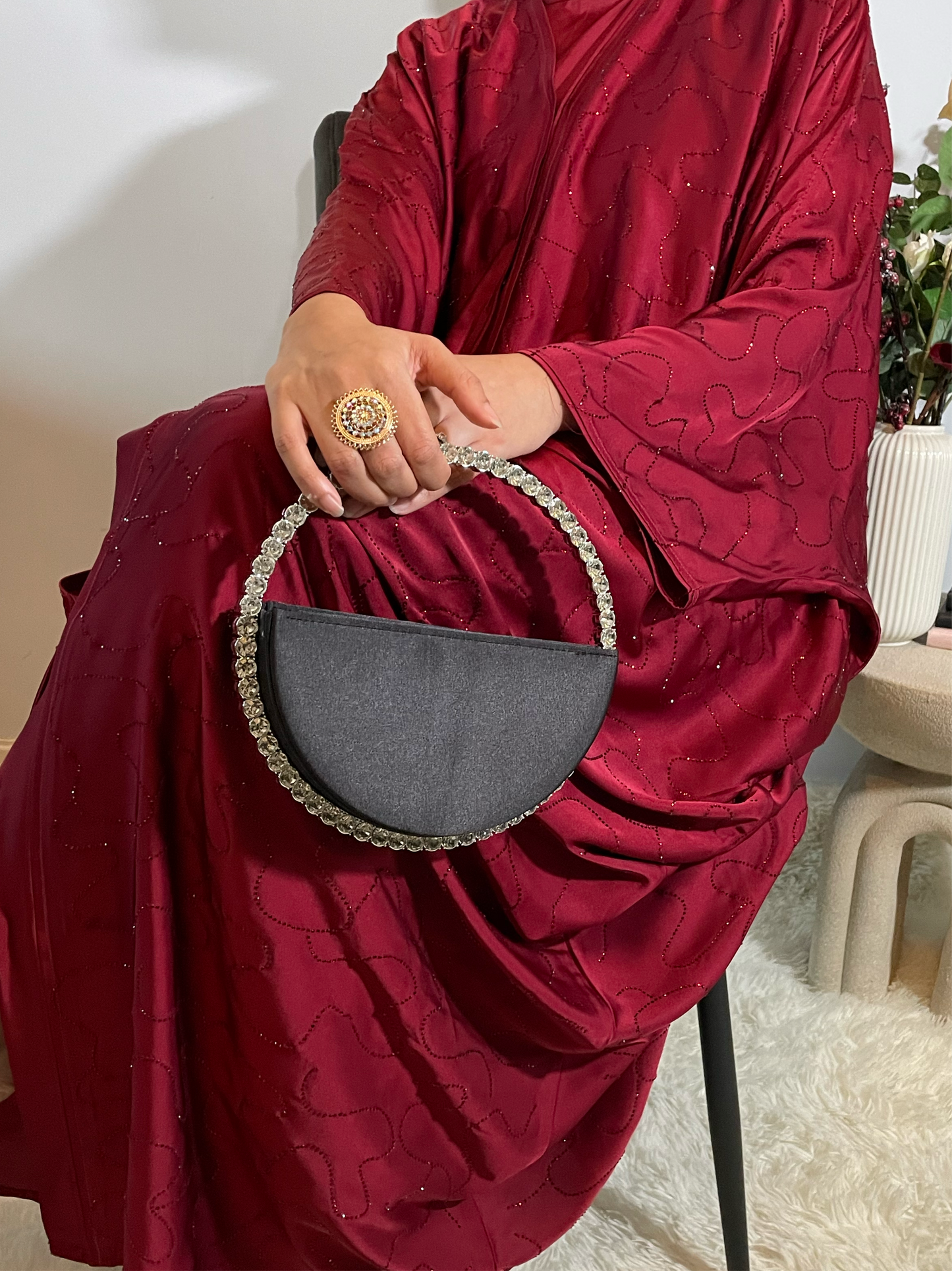 Alayna Abaya set - Deep Red