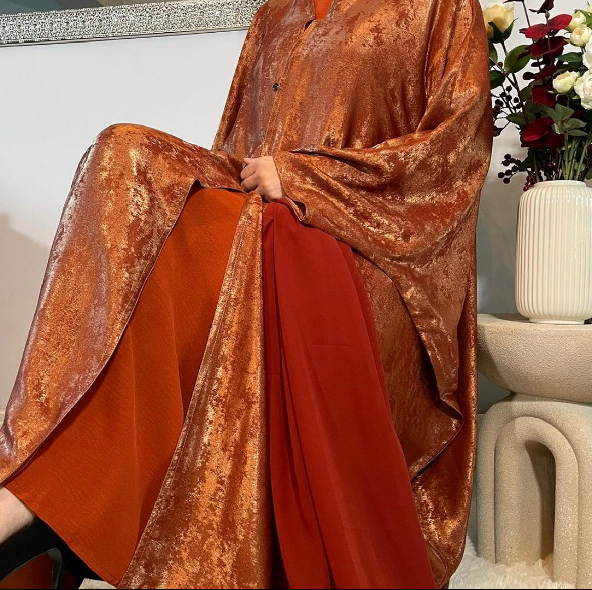 Noreen Fariha Abaya- Rust full set Butterfly style