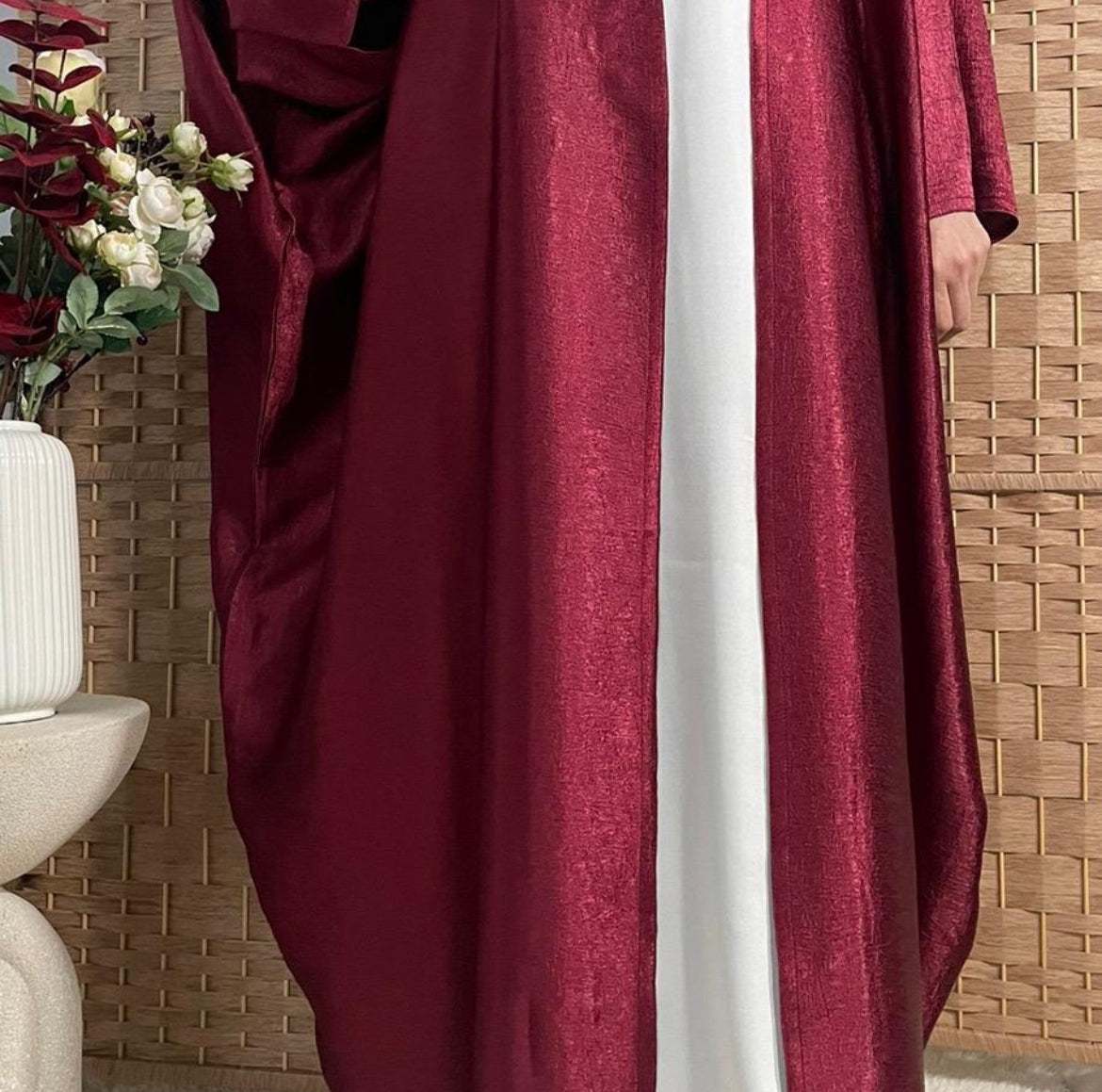 Saba Abaya Deep Red              (Two Piece)