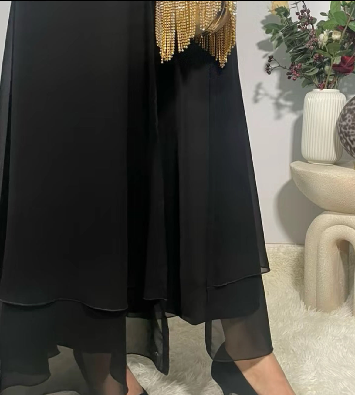 Maya Abaya - Black Chiffon