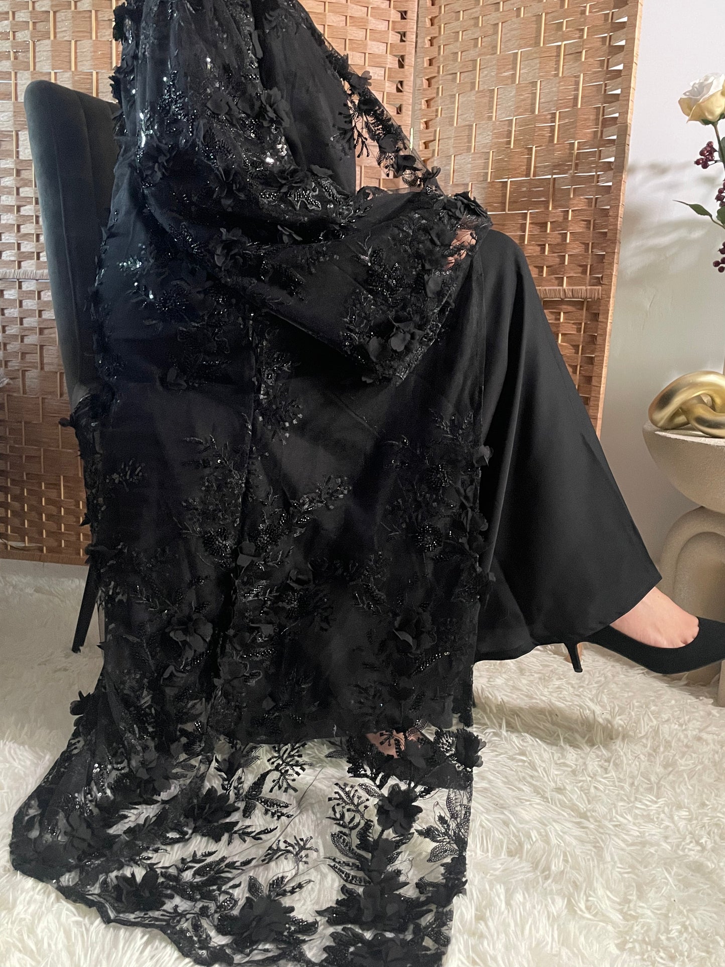 Luxurious Nora Abaya- Mint Green (Defect)
