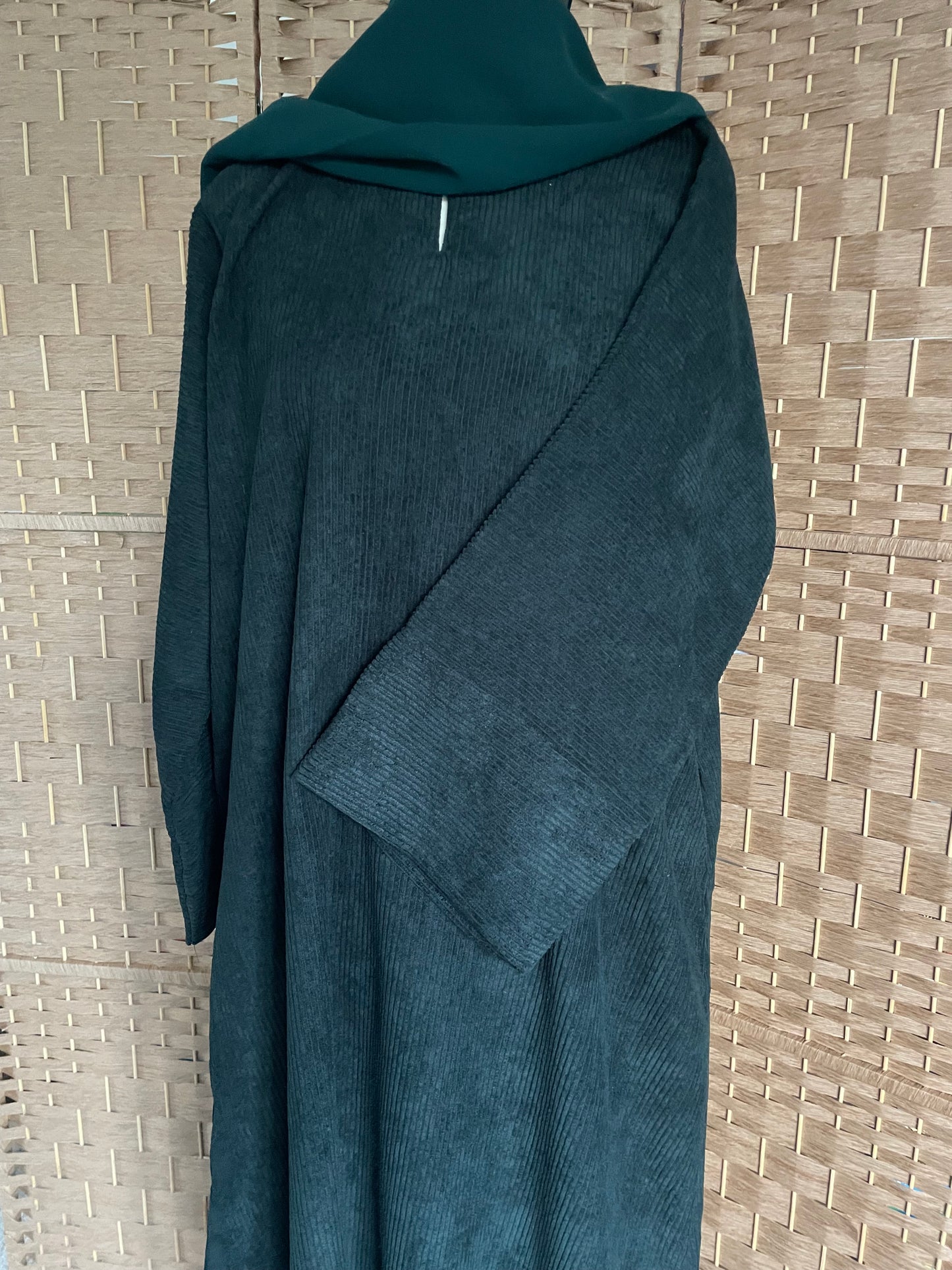 Corduroy Abaya -Green