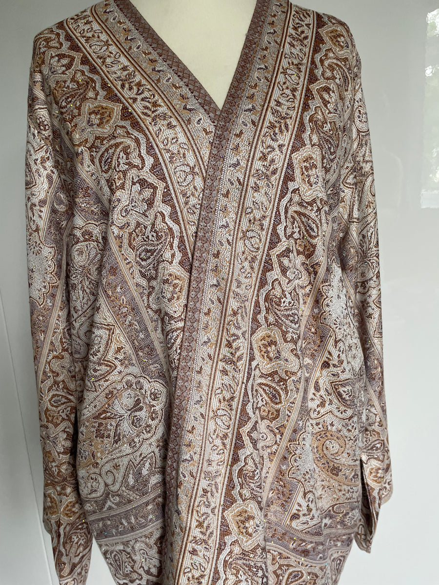 Gold/Brown Blend Pashmina Kimono/ Wrap