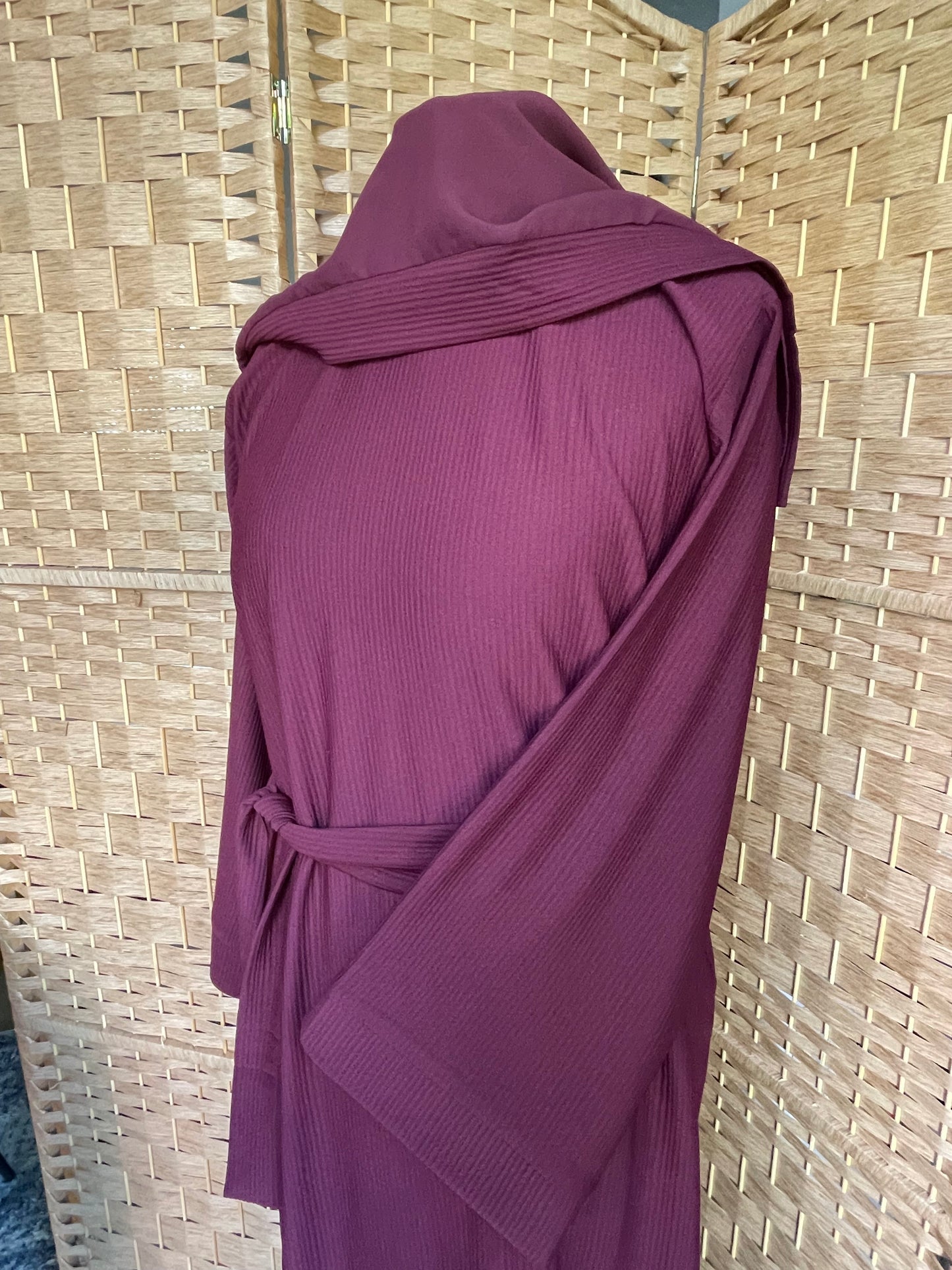 Plum Ribbed Abaya