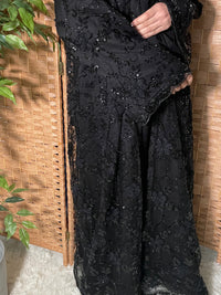 Sehar Black Net Abaya