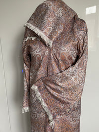 Pashmina Abaya Pastel Orange Grey #26