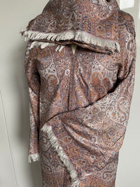 Pashmina Abaya Pastel Orange Grey #26