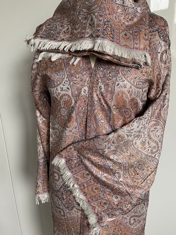 Pashmina Abaya Pastel Orange Grey #26