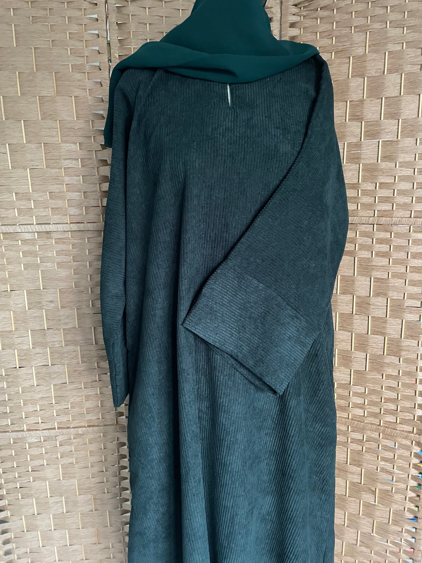 Corduroy Abaya -Green