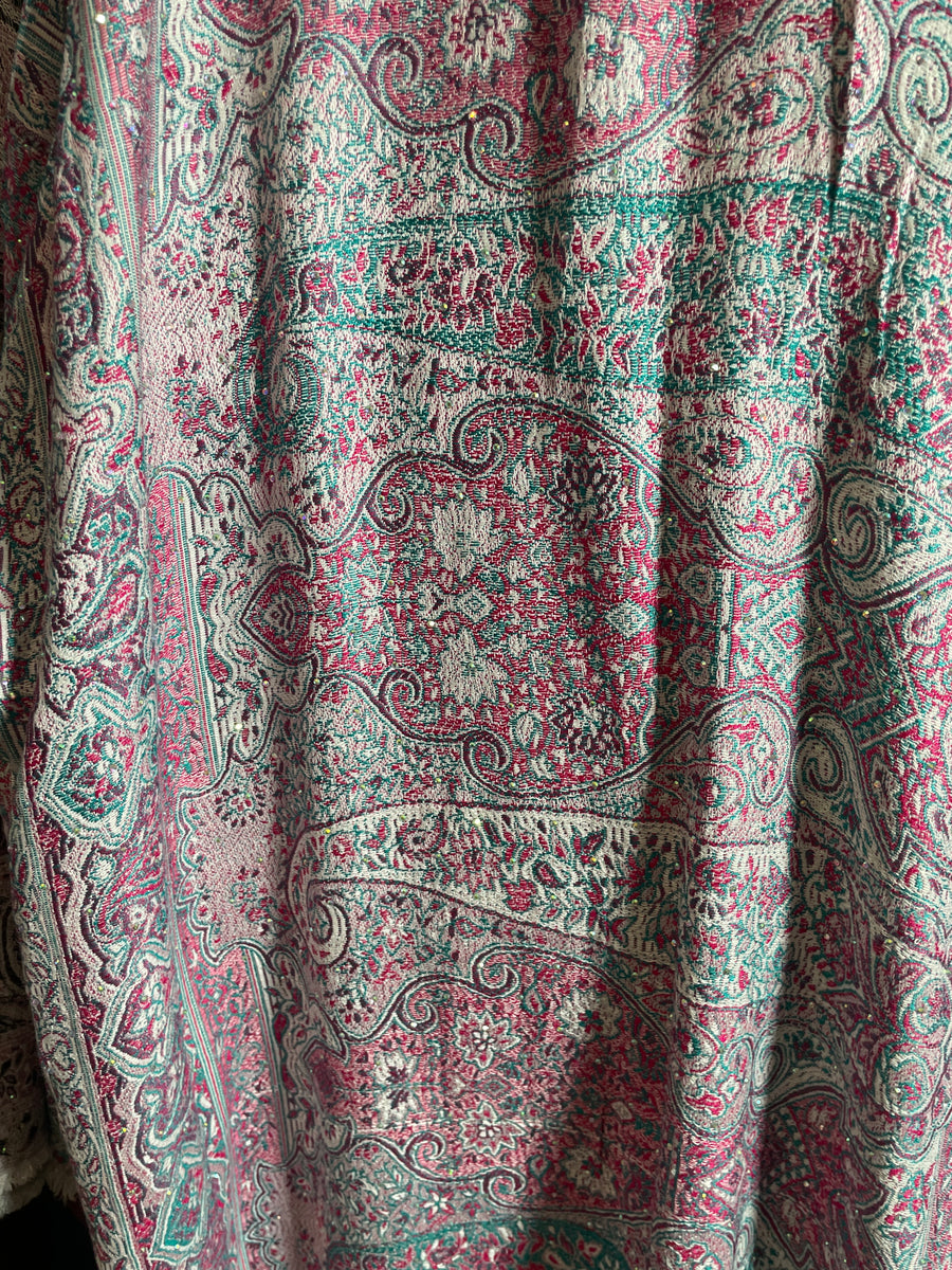 Pashmina Abaya Pink Teal  #19