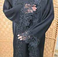Isma Lace Abaya - Black
