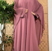 Lina Cape Style Abaya - Blush Pink