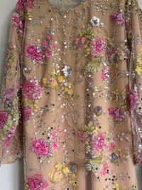 Luxurious Kinza Abaya Set Beige/Gold