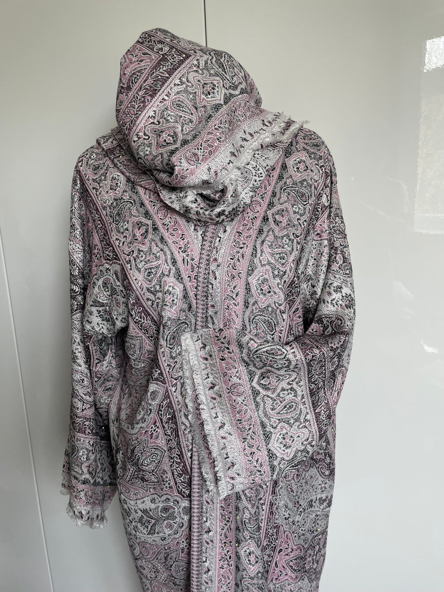 Pashmina Abaya Black Pink  #3