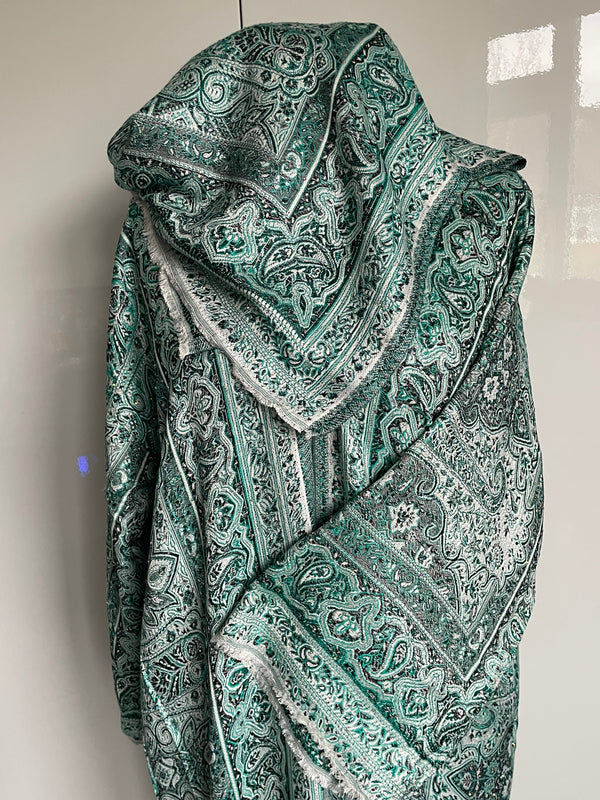 Pashmina Abaya Green Black   #9