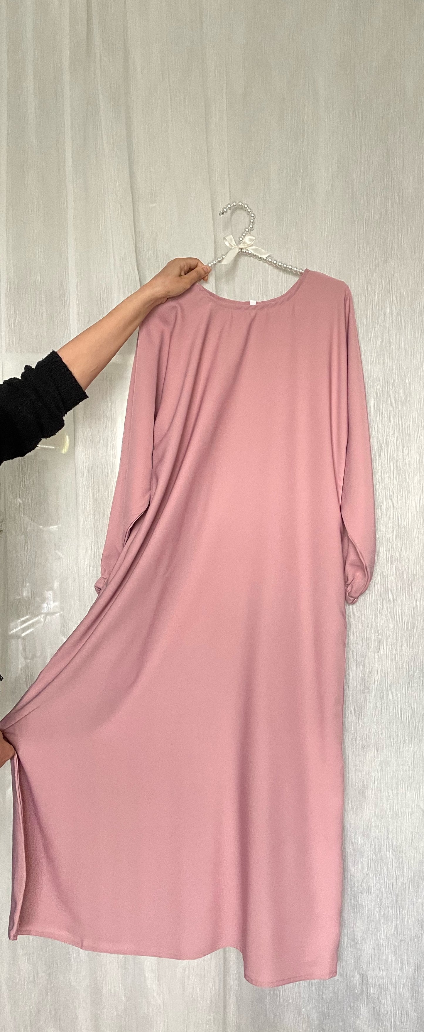 Light Blush Pink Closed Abaya SALE SAMPLE