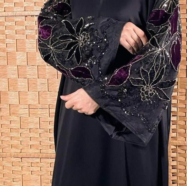 Amina Closed Abaya -Purple