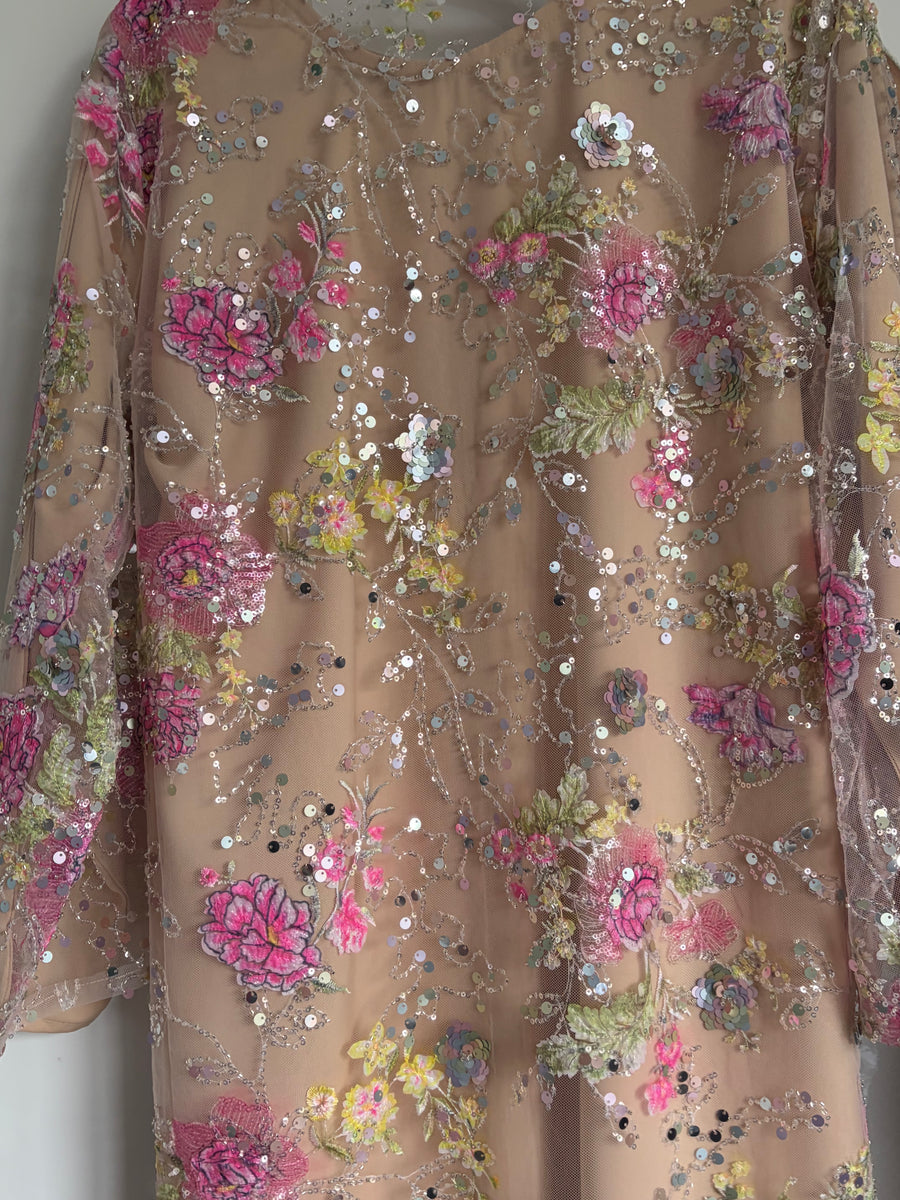 Luxurious Kinza Abaya Set Beige/Gold
