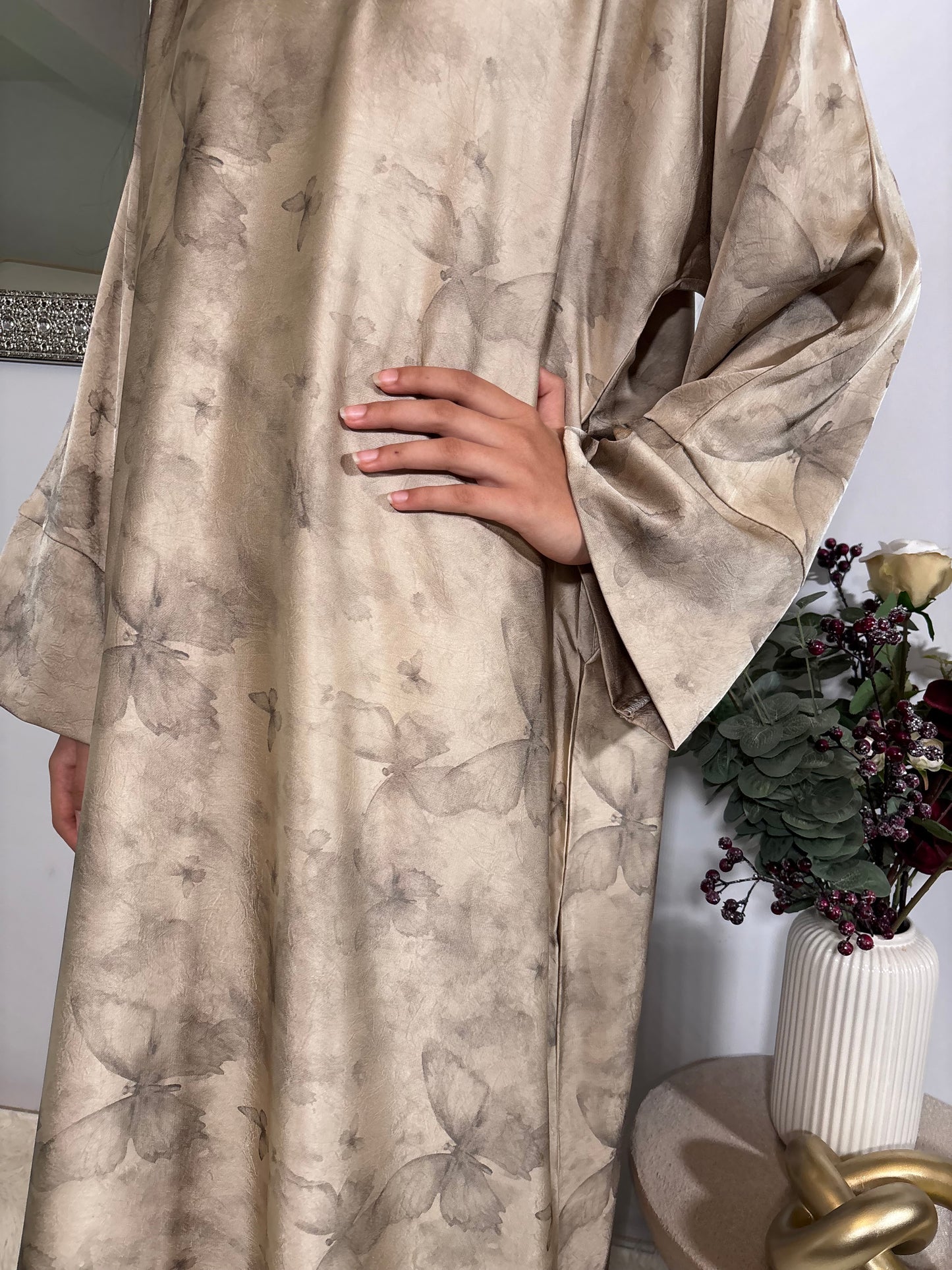 Minal Abaya- Champagne Gold