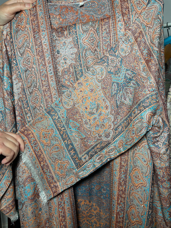 Pashmina Abaya Blue Orange #24
