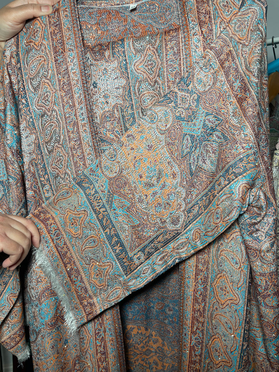 Pashmina Abaya Blue Orange #24