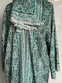 Pashmina Abaya Green Black   #9