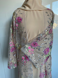 Luxurious Kinza Abaya Set Beige/Gold — Image 2