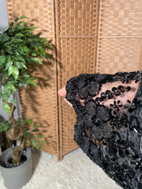 Hena Black Abaya LOOSE STYLE — Image 3