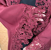 Isma Lace Abaya - Maroon