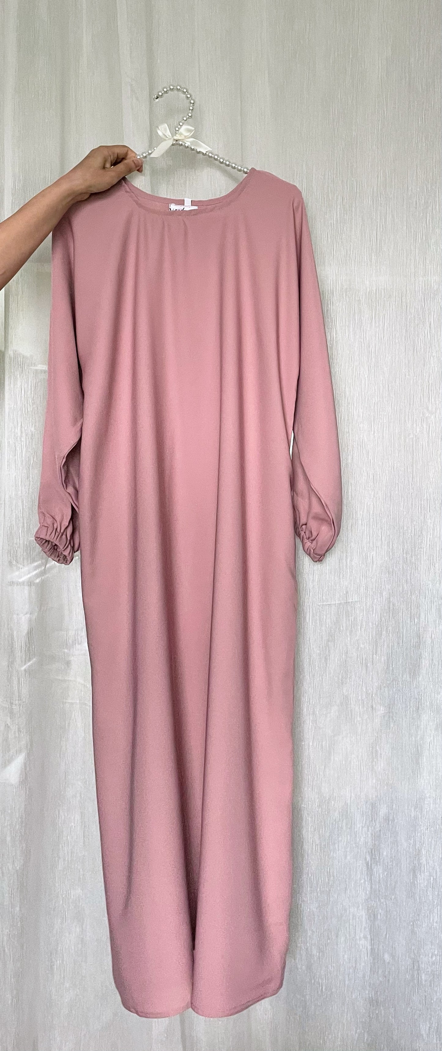 Light Blush Pink Closed Abaya SALE SAMPLE