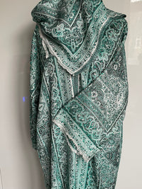 Pashmina Abaya Green Black   #9
