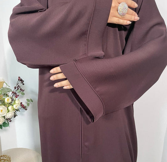 Leyla Open Abaya - brown plum (sale)