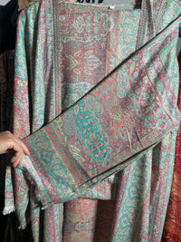Pashmina Abaya Green yellow pastel mix    #22