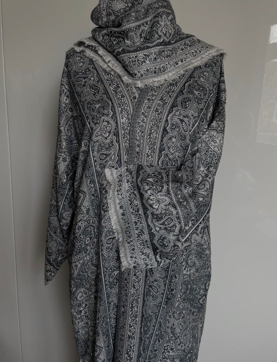 Pashmina Abaya Black & Grey
