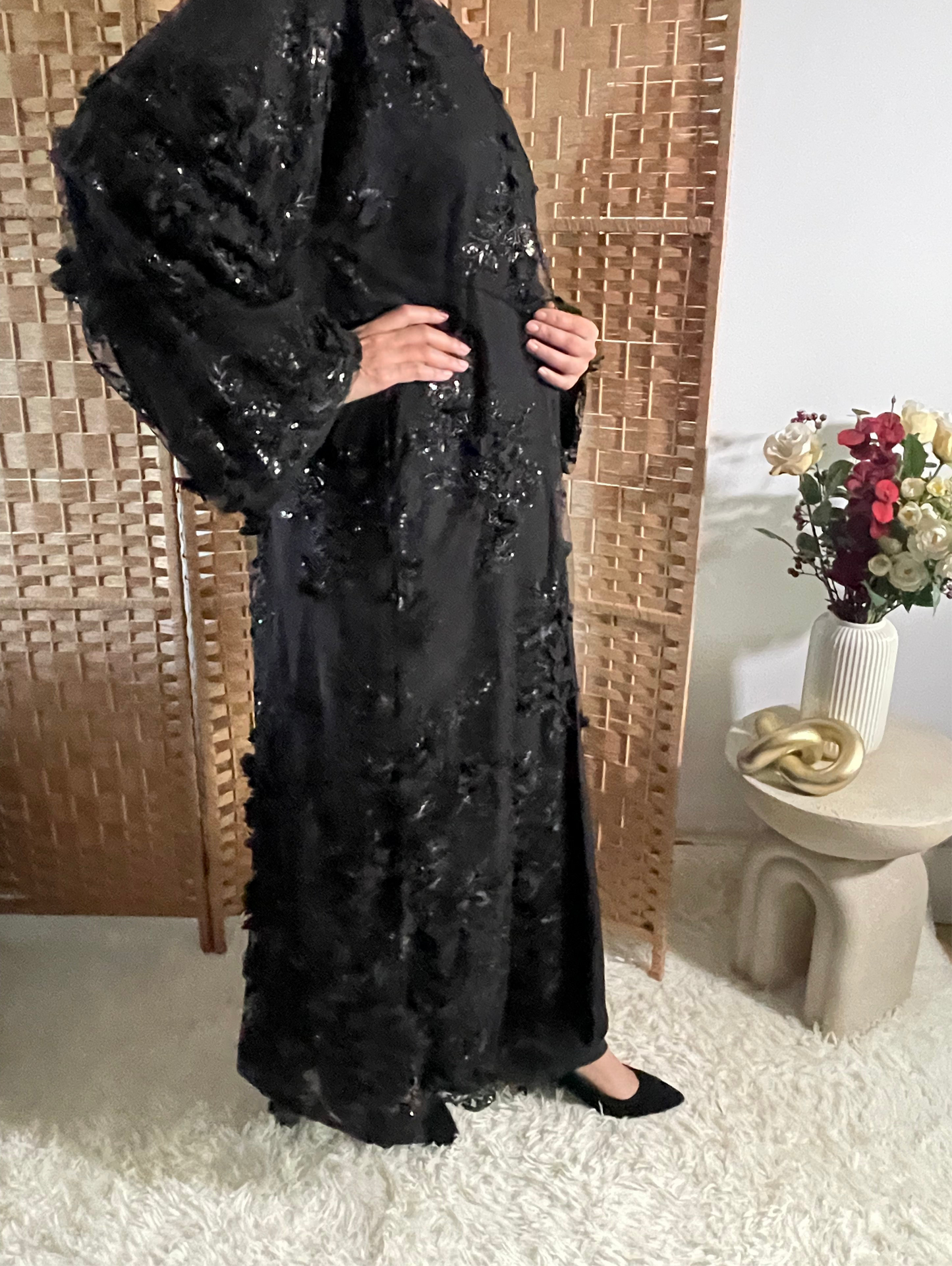 Luxurious Nora Abaya- Black (Sale)