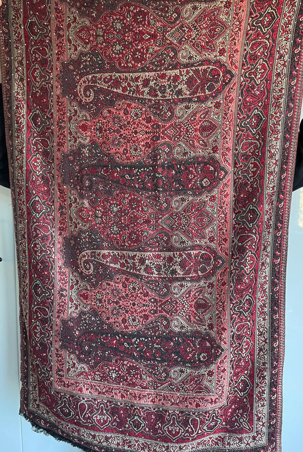 Pashmina SHAWL only  Red & Black