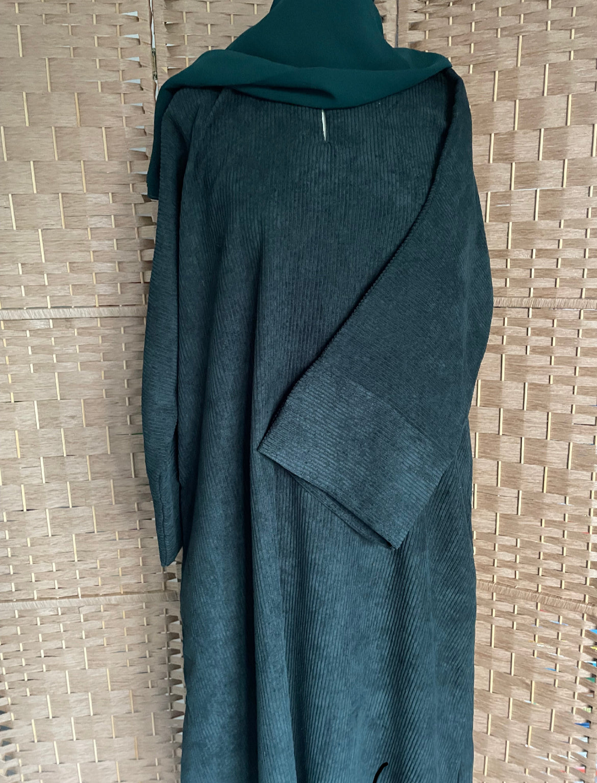 Corduroy Abaya -Green (Sale)