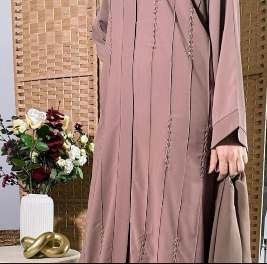 Dania- Taupe Open Abaya (Sale)