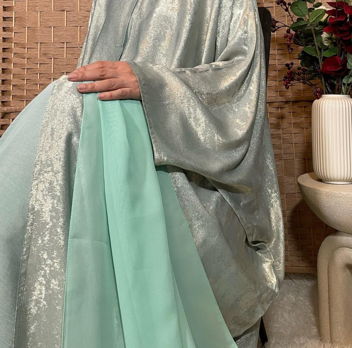 Noreen Fariha Abaya- Mint Green