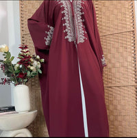 Clearance - Amara Abaya Light Maroon no inner slip — Image 2