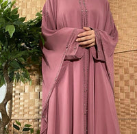 Lina Cape Style Abaya - Blush Pink