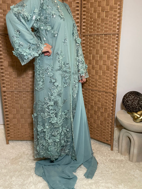 Luxurious Nora Abaya- Mint Green (defect ) 50