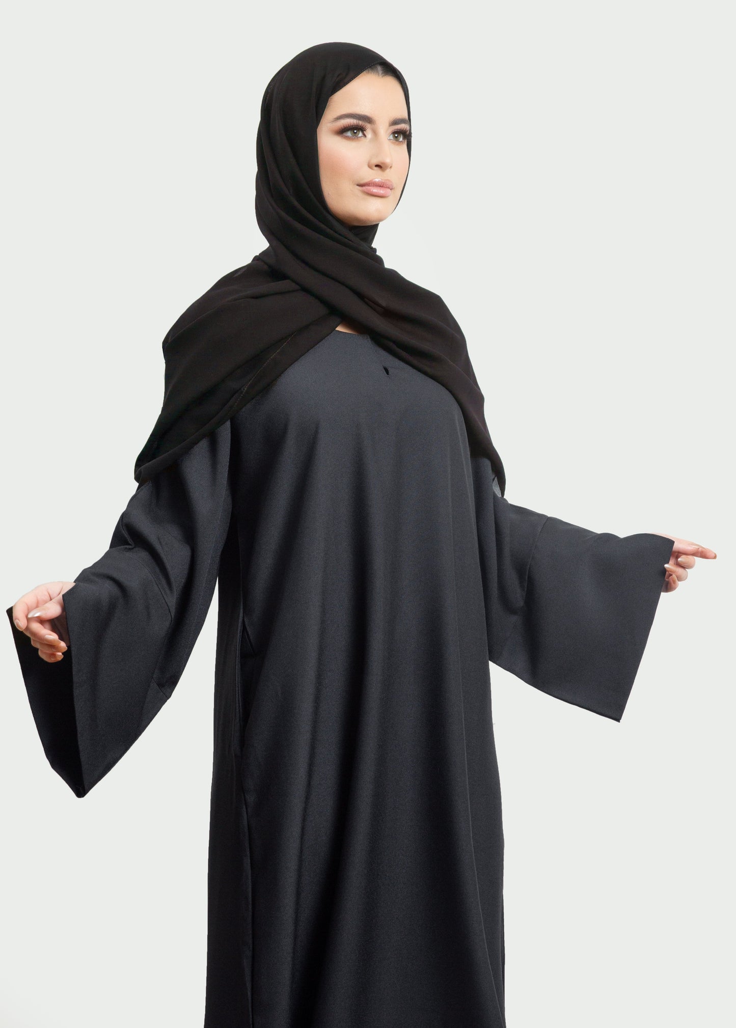 Classic Linen Abaya- Black