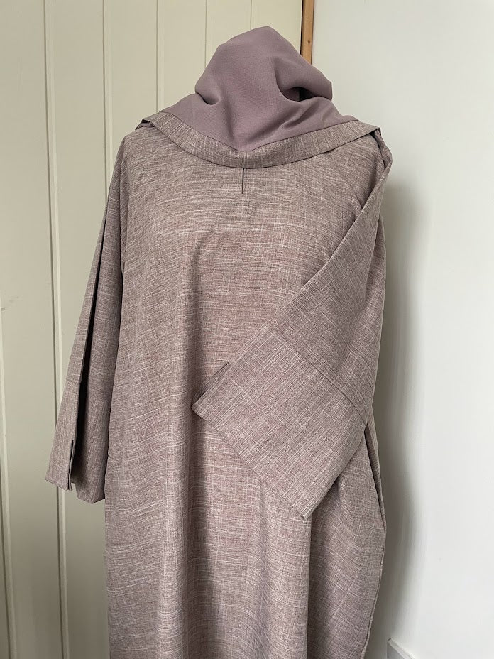 Classic Linen Abaya- Mauve SALE