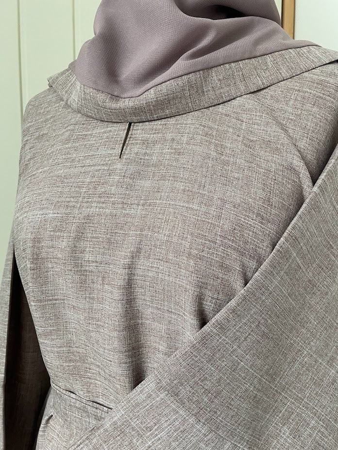 Classic Linen Abaya- Mauve SALE